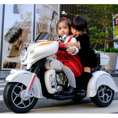 Children's electric motorcycle can take adult tricycle male and female children double charging toy buggy